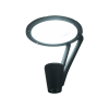 Post top round garden light with optical lens and toughened glass IP66 60W