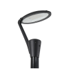 Post top oval-shaped garden light with optical lens and toughened glass IP66 60W