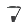 Post top oval-shaped single arm garden light with optical lens and toughened glass IP66 60W