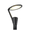 Post top oval-shaped garden light with optical lens and toughened glass IP66 60W