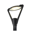 Post top oval-shaped garden light with optical lens and toughened glass IP66 60W